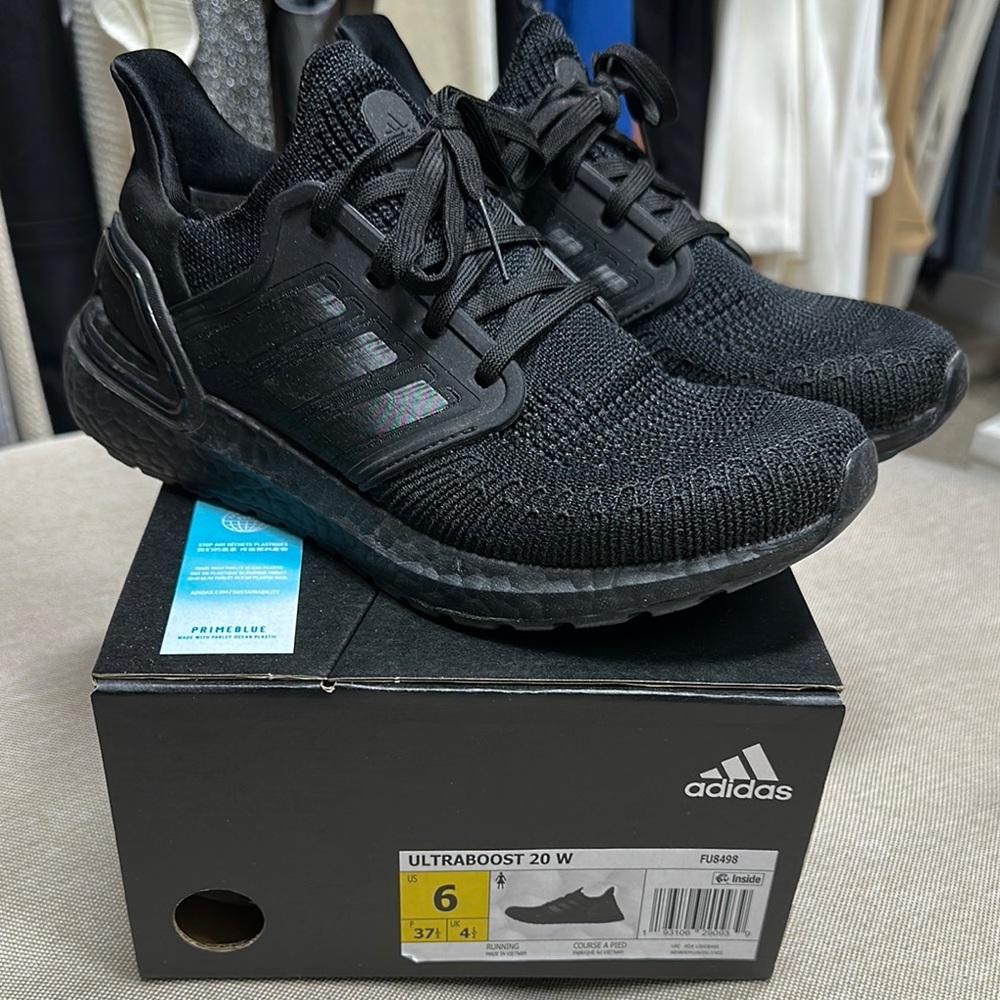 Adidas Ultraboost 20 Women’s Black Running Shoes Size 6